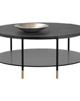 Zuma Coffee Table Concrete & Glass Gold Caps-Outdoor Coffee Tables-SUNPAN-LOOMLAN