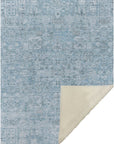 Parallel Bands Blue Washable Indoor-Outdoor Rug