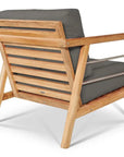 Aalto Teak Deep Outdoor Club Chair Sunbrella Cushion - LOOMLAN - HiTeak - Outdoor Accent Chairs