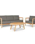 Aalto Teak Patio Deep Sofa Set with Sunbrella 4PC - LOOMLAN - HiTeak - Outdoor Sofas & Loveseats