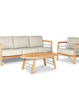 Aalto Teak Patio Deep Sofa Set with Sunbrella 4PC - LOOMLAN - HiTeak - Outdoor Sofas & Loveseats