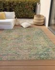 Aelain Green Washable Indoor - Outdoor Rug - LOOMLAN - LOOMLAN Rugs - Outdoor Rugs