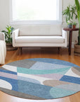 Aeleth Blue Washable Indoor - Outdoor Rug - LOOMLAN - LOOMLAN Rugs - Outdoor Rugs