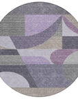 Aeleth Purple Washable Indoor - Outdoor Rug - LOOMLAN - LOOMLAN Rugs - Outdoor Rugs