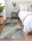 Aelien Green Washable Indoor - Outdoor Rug - LOOMLAN - LOOMLAN Rugs - Outdoor Rugs