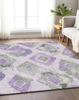 Aelir Purple Washable Indoor - Outdoor Rug - LOOMLAN - LOOMLAN Rugs - Outdoor Rugs