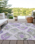 Aelir Purple Washable Indoor - Outdoor Rug - LOOMLAN - LOOMLAN Rugs - Outdoor Rugs