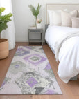 Aelir Purple Washable Indoor - Outdoor Rug - LOOMLAN - LOOMLAN Rugs - Outdoor Rugs