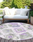 Aelir Purple Washable Indoor - Outdoor Rug - LOOMLAN - LOOMLAN Rugs - Outdoor Rugs
