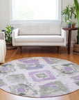 Aelir Purple Washable Indoor - Outdoor Rug - LOOMLAN - LOOMLAN Rugs - Outdoor Rugs