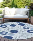 Aelira Blue Washable Indoor - Outdoor Rug - LOOMLAN - LOOMLAN Rugs - Outdoor Rugs