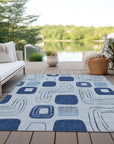 Aelira Blue Washable Indoor - Outdoor Rug - LOOMLAN - LOOMLAN Rugs - Outdoor Rugs