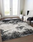LOOMLAN Rugs Aera Black Washable Indoor-Outdoor Rug