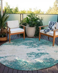 LOOMLAN Rugs Aera Teal Washable Indoor-Outdoor Rug