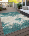 LOOMLAN Rugs Aera Teal Washable Indoor-Outdoor Rug