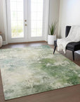 LOOMLAN Rugs Agatha Green Washable Indoor-Outdoor Rug