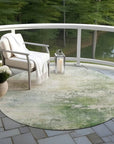 LOOMLAN Rugs Agatha Green Washable Indoor-Outdoor Rug