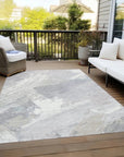 LOOMLAN Rugs Ahmira Ivory Washable Indoor-Outdoor Rug