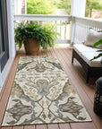 LOOMLAN Rugs Alfreda Ivory Washable Indoor-Outdoor Rug