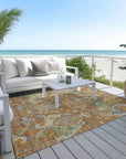 LOOMLAN Rugs Alfreda Orange Washable Indoor-Outdoor Rug