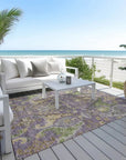 LOOMLAN Rugs Alfreda Purple Washable Indoor-Outdoor Rug