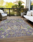 LOOMLAN Rugs Alfreda Purple Washable Indoor-Outdoor Rug