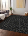 LOOMLAN Rugs Alina Black Washable Indoor-Outdoor Rug