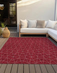 LOOMLAN Rugs Alina Red Washable Indoor-Outdoor Rug