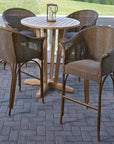 All Seasons Balcony Stool Padded Seat Wicker Outdoor - LOOMLAN - Lloyd Flanders - Outdoor Accent Chairs