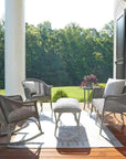 All Seasons Patio Ottoman Bench Padded Seat Outdoor - LOOMLAN - Lloyd Flanders - Outdoor Ottomans