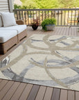 LOOMLAN Rugs Aloura Beige Washable Indoor-Outdoor Rug