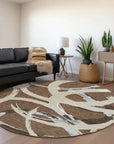 LOOMLAN Rugs Aloura Brown Washable Indoor-Outdoor Rug
