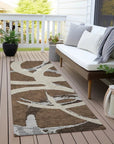 LOOMLAN Rugs Aloura Brown Washable Indoor-Outdoor Rug