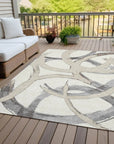 LOOMLAN Rugs Aloura Ivory Washable Indoor-Outdoor Rug