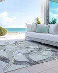 LOOMLAN Rugs Aloura Ivory Washable Indoor-Outdoor Rug