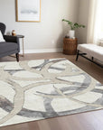LOOMLAN Rugs Aloura Ivory Washable Indoor-Outdoor Rug