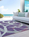 LOOMLAN Rugs Aloura Purple Washable Indoor-Outdoor Rug