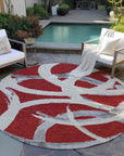 LOOMLAN Rugs Aloura Red Washable Indoor-Outdoor Rug