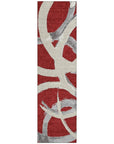 LOOMLAN Rugs Aloura Red Washable Indoor-Outdoor Rug