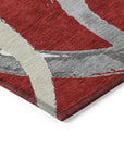 LOOMLAN Rugs Aloura Red Washable Indoor-Outdoor Rug