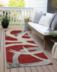 LOOMLAN Rugs Aloura Red Washable Indoor-Outdoor Rug