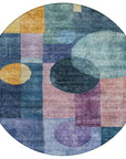 LOOMLAN Rugs Amara Blue Washable Indoor-Outdoor Rug