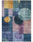 LOOMLAN Rugs Amara Blue Washable Indoor-Outdoor Rug