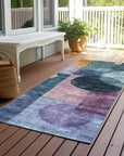 LOOMLAN Rugs Amara Blue Washable Indoor-Outdoor Rug