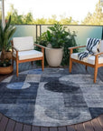 LOOMLAN Rugs Amara Navy Washable Indoor-Outdoor Rug