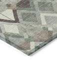 LOOMLAN Rugs Amarrah Green Washable Indoor-Outdoor Rug