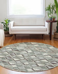 LOOMLAN Rugs Amarrah Green Washable Indoor-Outdoor Rug