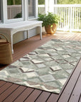 LOOMLAN Rugs Amarrah Green Washable Indoor-Outdoor Rug