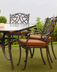 Amber Outdoor Glass Dining Table Set for 6 Persons - LOOMLAN - LOOMLAN - Outdoor Dining Sets