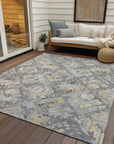 LOOMLAN Rugs Amethira Gray Washable Indoor-Outdoor Rug